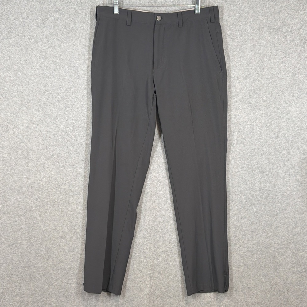 Snake Eyes Mens Chino Golf Pants 34X32 Gray Flat Front Performance Tech Stretch
